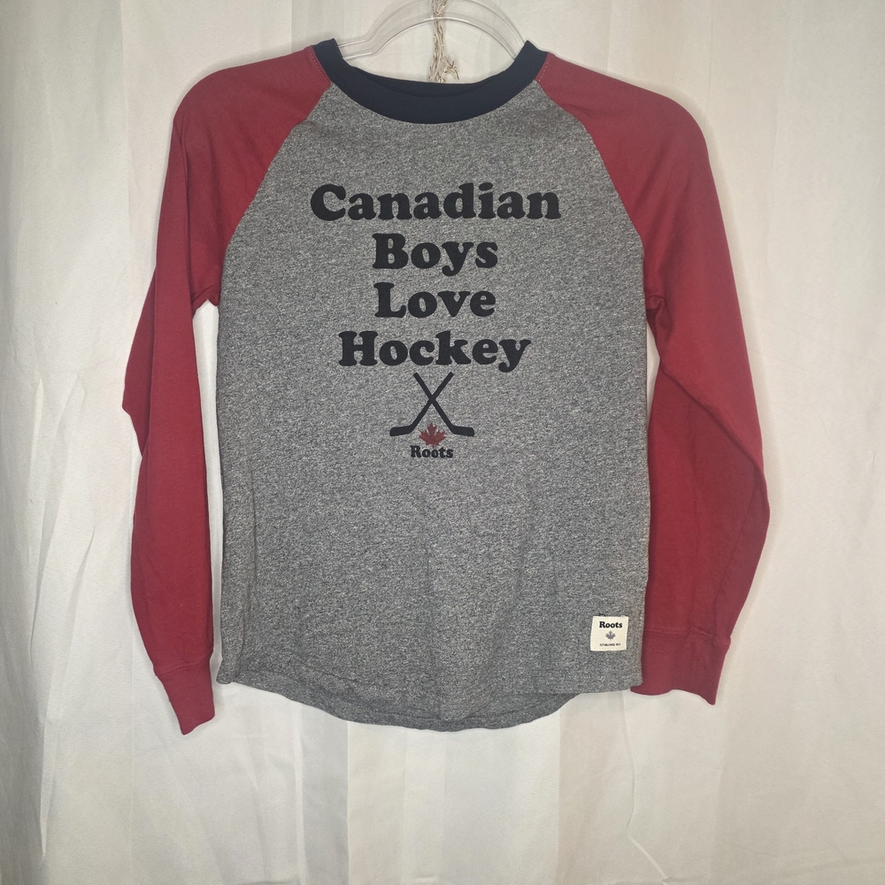Roots Gray and Red Long Sleeve Shirt